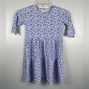 Duffield Lane Ashton Dress Blue Basketweave Little Ladies Dress Size 6-7